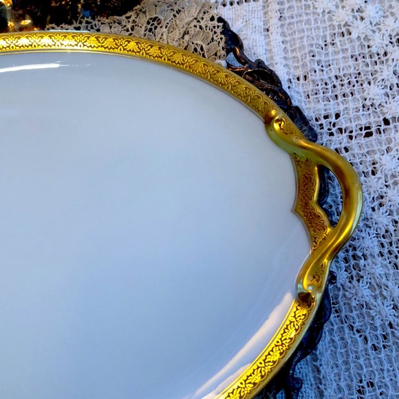 EUC- Uber Rare GDA France Haviland Limoges Calvados Double Handle Petite Platter - Picture 2 of 11
